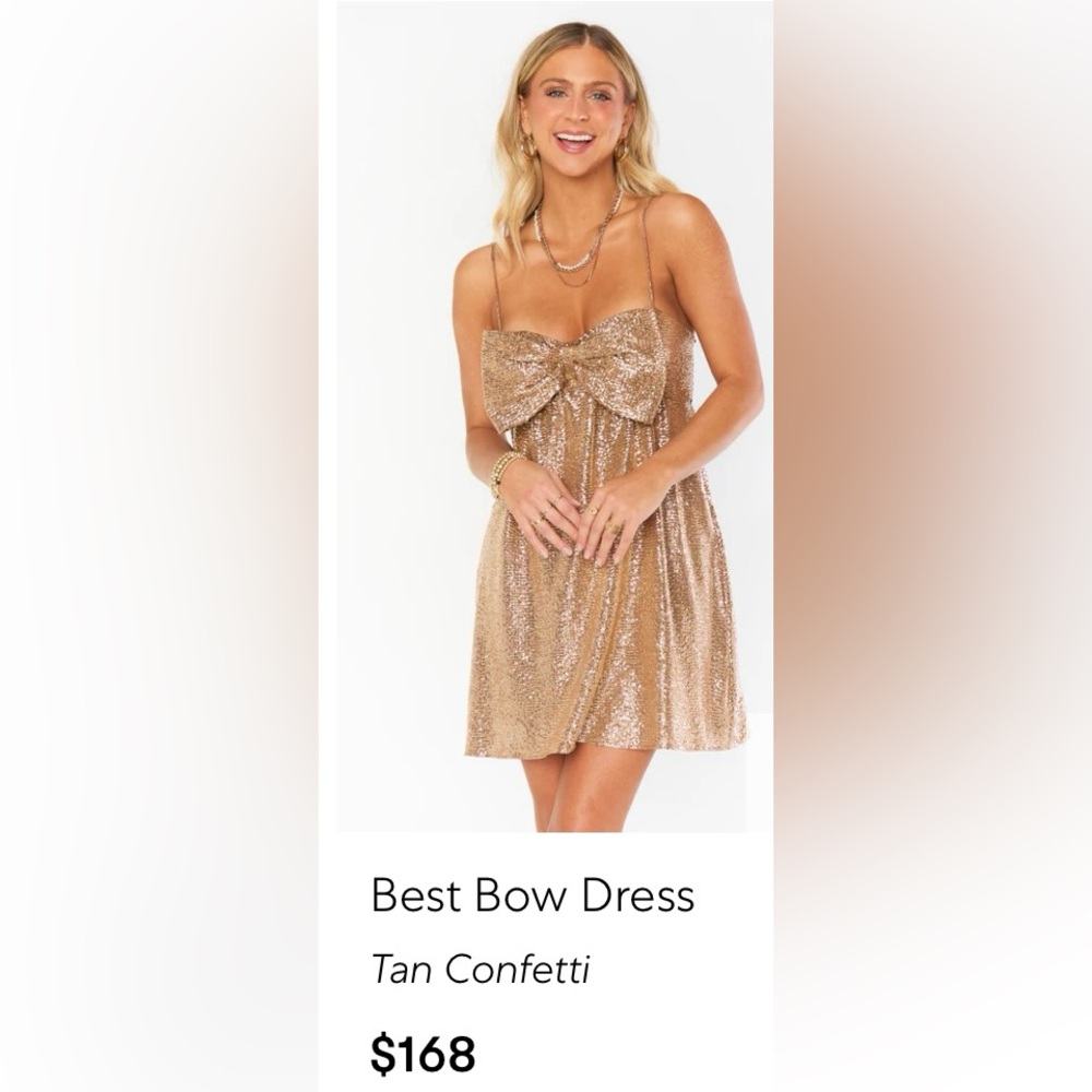 NWT SHOW ME YOUR MUMU STUNNING Best Bow Mini Glittering Party Dress Size: M - Picture 8 of 16